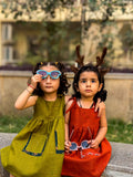 Koshberry Open Strap Frock Combo - Pack 2 (Olive & Rust)