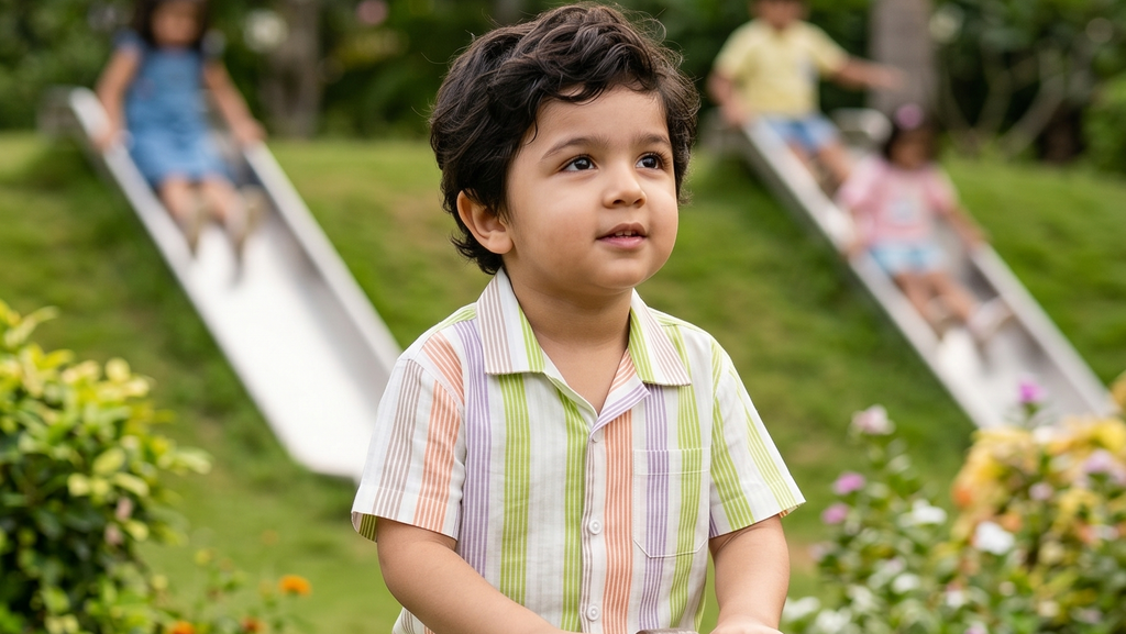 Koshberry Kids Striped Co-Ord Set Shirt & Shorts