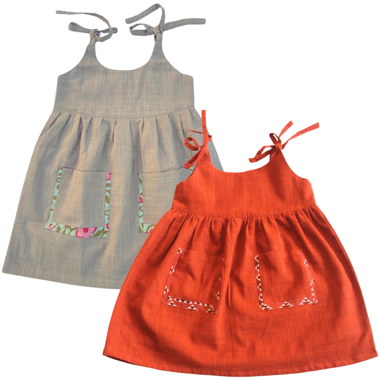 Koshberry Open Strap Frock Combo - Pack 2 (Grey & Red)