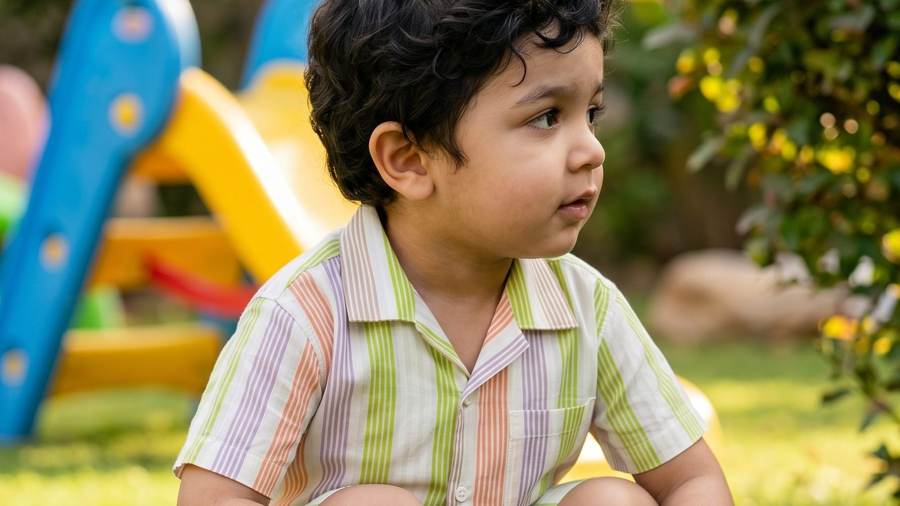 Koshberry Kids Striped Co-Ord Set Shirt & Shorts