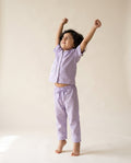 Koshberry Girls Kimono Night Suit - Lavender