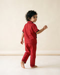 Koshberry Girls Kimono Night Suit - Maroon
