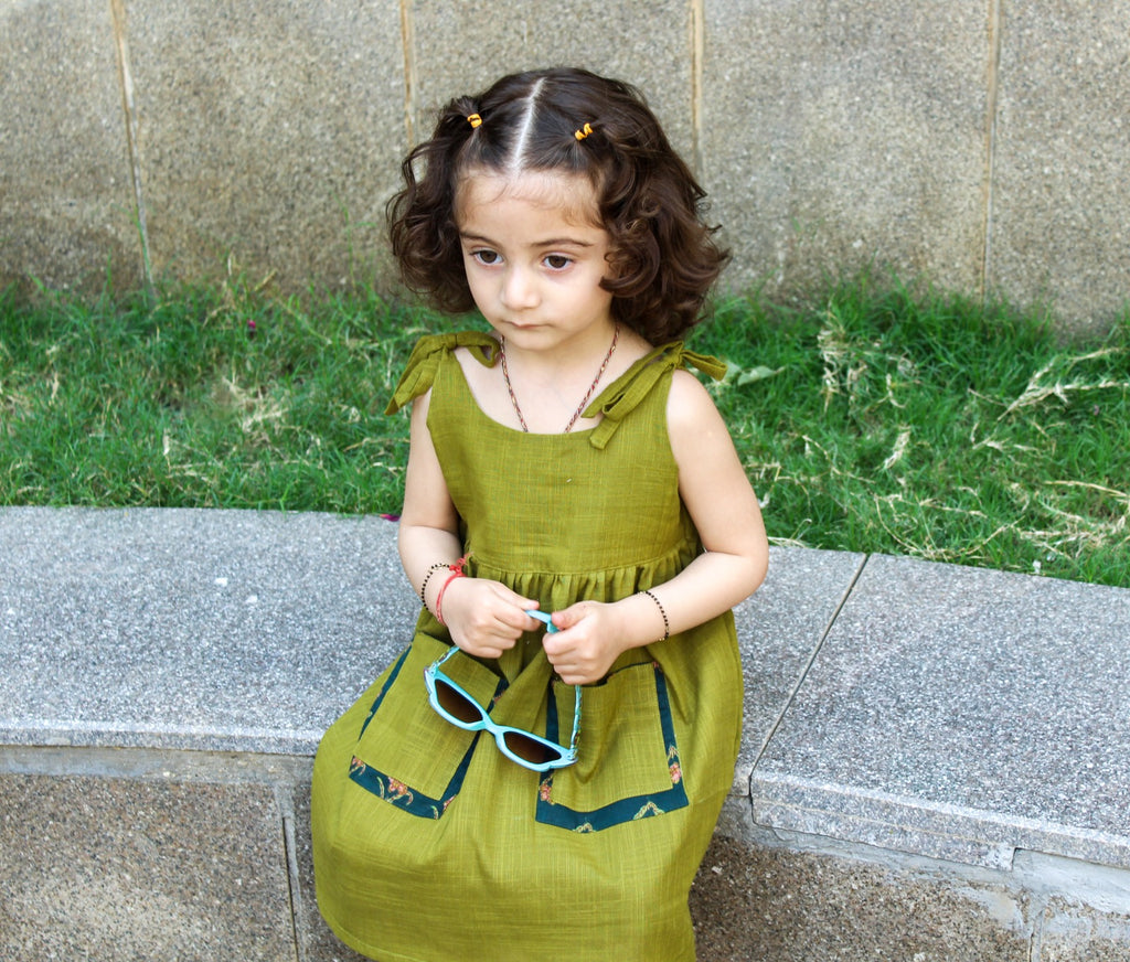 Koshberry Open Strap Frock - Olive