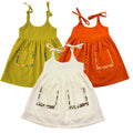 Koshberry Open Strap Frock Combo - Pack 3 (Cream, Olive & Rust)