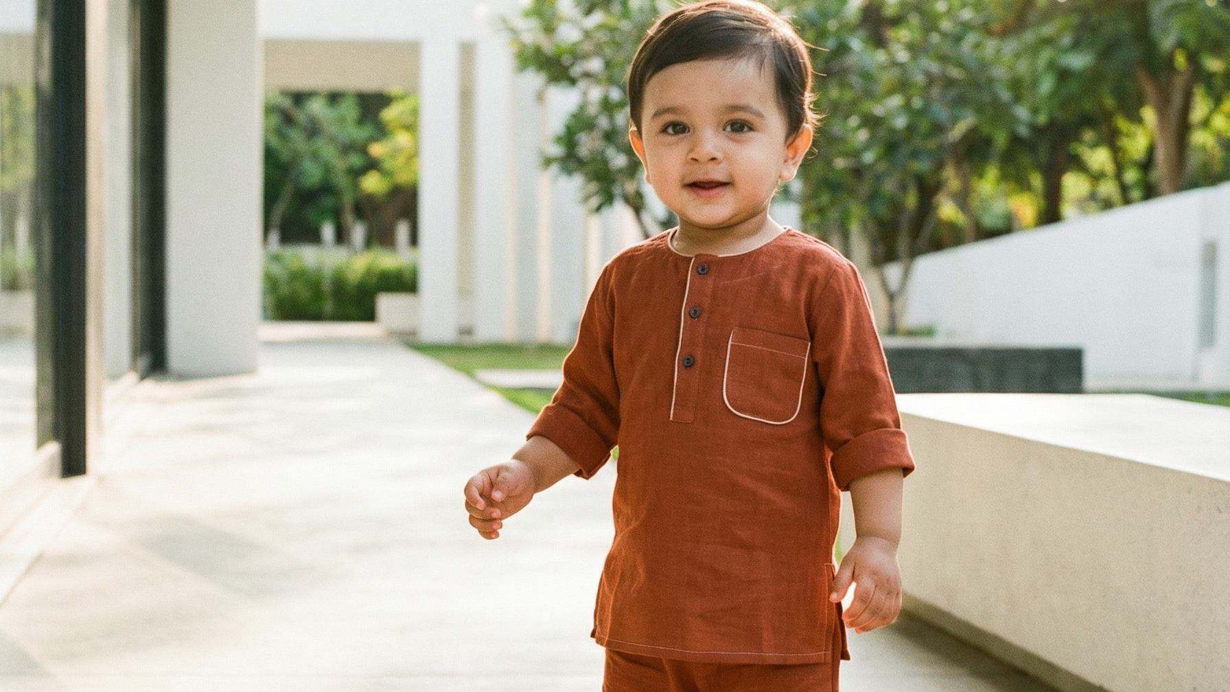 KOSHBERRY Boys Night Suit Rust