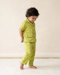 Koshberry Girls Kimono Night Suit - Green