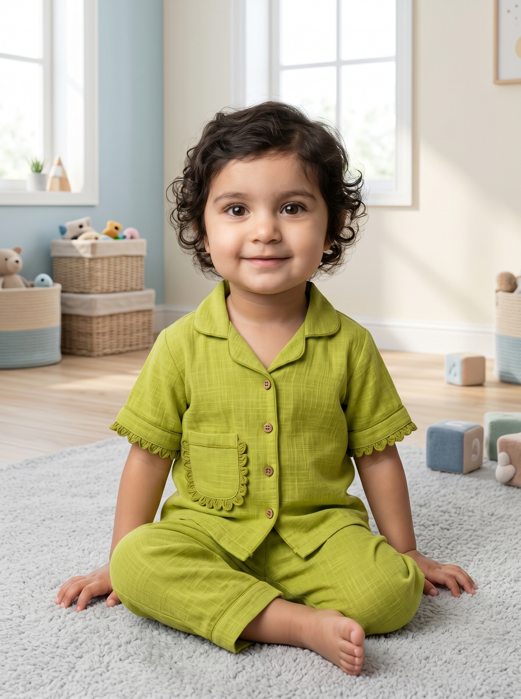 KOSHBERRY Girls Night Suit Green