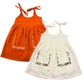 Koshberry Open Strap Frock Combo - Pack of 2 (Cream & Rust)