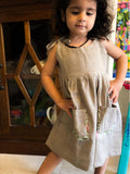 KOSHBERRY Pure Cotton Frock for Baby Girl | Open Strap Dress with Double Pockets | Soft Fabric | Knee Length Casual Dress for Girls with Astar