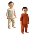 Koshberry Boys Night Suit Combo - Pack of 2 (Light Grey & Rust)