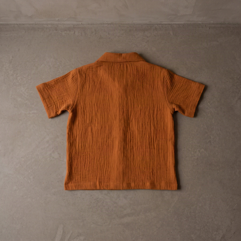Koshberry premium muslin shirt rust back